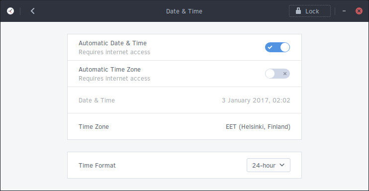 Date & Time in Gnome Control Center