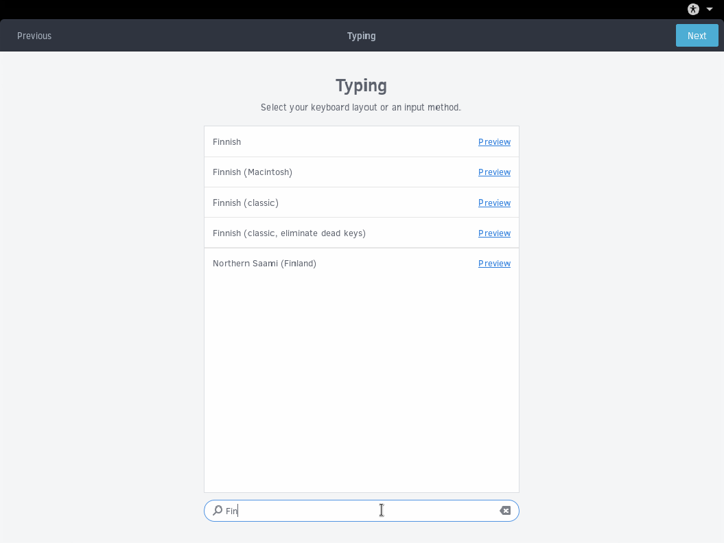 Select keyboard layout