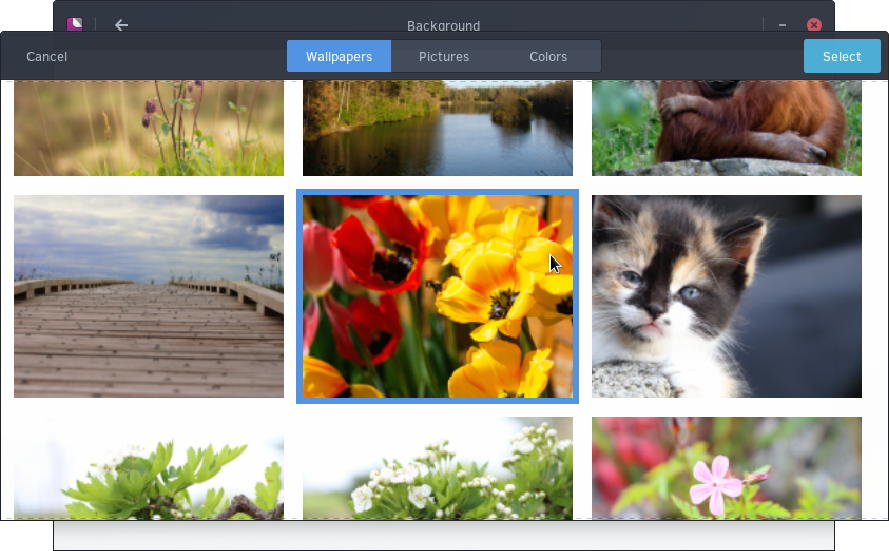 Background selector in Gnome Control Center
