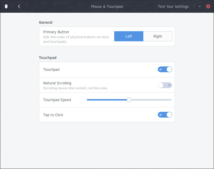 Touchpad Settings