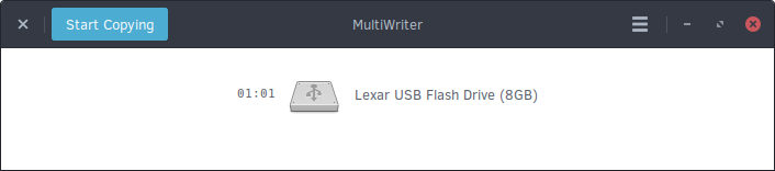 Gnome MultiWriter Start Copying